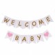 15-delige set Welcome Baby Girl met slingers en beren ballonnen