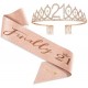 Finally 21 set met diadeem en sjerp deLuxe rosé goud glitter