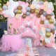 90-delige honden ballonnen slinger set deLuxe roze wit bruin zalm en goud