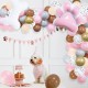 90-delige honden ballonnen slinger set deLuxe roze wit bruin zalm en goud