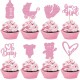 8 cupcake prikkers Baby Girl roze