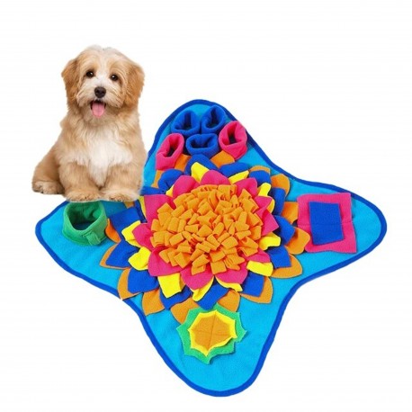 Honden activiteiten en snuffelmat fleece en anti slip blauw