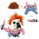 Honden kostuum Chucky the horror Clown 3-delig