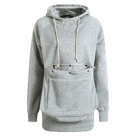 Hoodie Pet Carrier met ruimte voor je hond of kat grijs