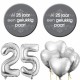 25-jarig jubileum set met buttons en folie ballonnen