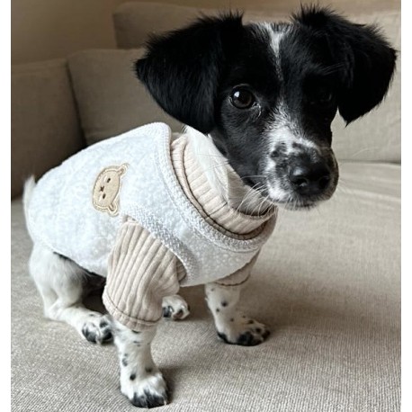 Honden fleece gilet met los bijpassend truitje