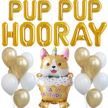 Ballonen set 12-delig Pup Pup Hooray goud