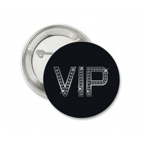 Button VIP Shiny silver met eigen tekst