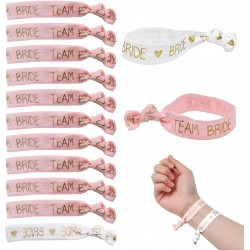 11-delige elastische armbanden set Bride wit en Team Bride roze