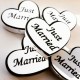 Antenne decoratie foam hartje met de tekst Just Married