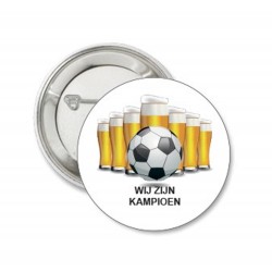 Button Cheers Wij zijn kampioen of andere tekst