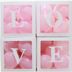 Ballon box pakket Love met 24 roze ballonnen