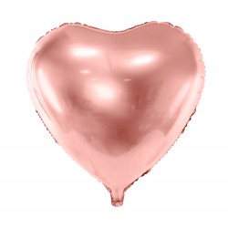 Grote hartvormige folie ballon rosé goud