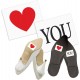 Ballon, button en schoensticker set I Love You 8-delig