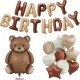 8-delige Happy Birthday set Beer XL bruin, nude en ivoor