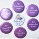 Set met 6x button Lid van het Vrijgezellenteam paars en 1x Bride to Be wit