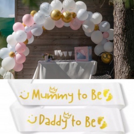 Genderreveal ballonboog en sjerpen set 