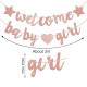 Banner Welcome Baby Girl met 2 harten en 1 ster