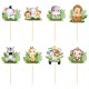 8 Jungle Safari Themafeest cupcaketoppers groen