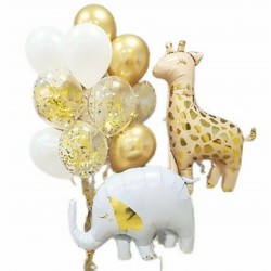 14-delige Ballonnen set met giraf, olifant en diverse andere ballonnen