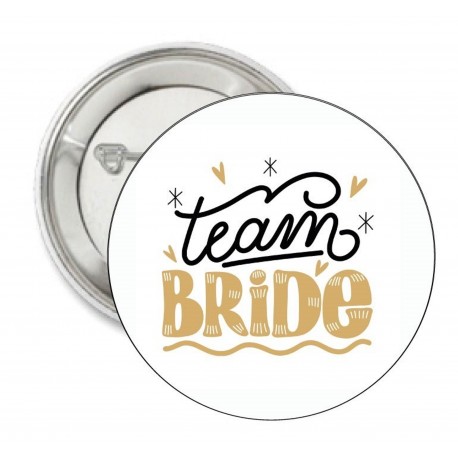 Button Team Bride goud met zwart