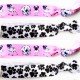 4 elastische honden armbanden/haarelastieken roze wit zwart