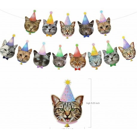 Poezen slinger Happy Birthday Cats XL