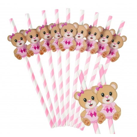 25 rietjes Bear roze