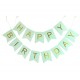 Banner Happy Birthday groen met goud