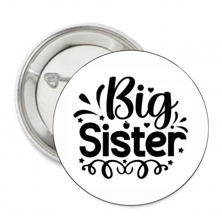 Button Big Sister Black & White