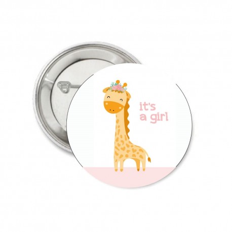 Button of (kleding)magneet It's a Girl Giraf 