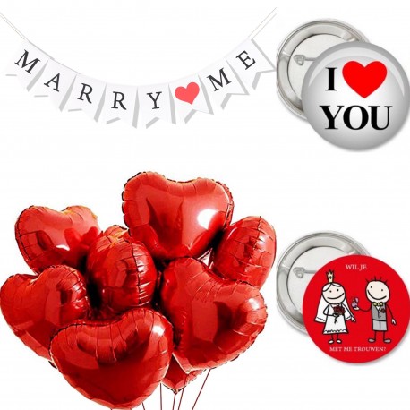 11-delige set Will you Marry me met slinger en grote folie ballonnen