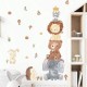 Grote muur- of deur stickerset Lovely Wood Animals