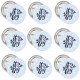 Set met 9 genderreveal buttons It's a Boy black white mint