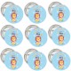 Set met 9 genderreveal buttons It's a Boy black white mint