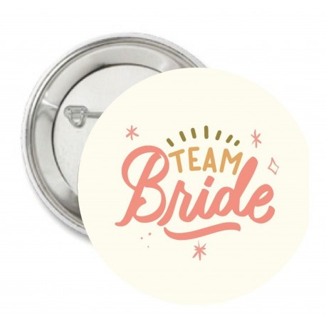 Button Team Bride retro colours