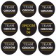 9-delige button set Groom to Be en Team Groom zwart met goud en wit