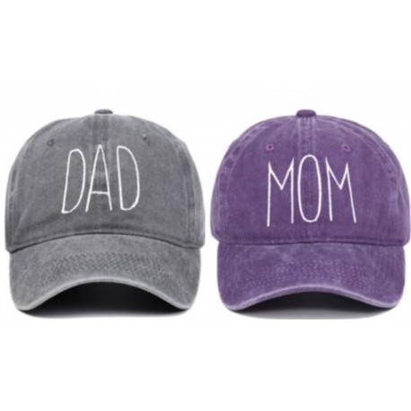 Set met 1 cap Mom paars en en 1 cap Dad antraciet