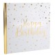 Gastenboek/fotoalbum Happy Birthday White and Gold