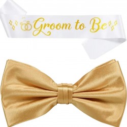 Groom to Be sjerp en dasstrik wit met goud