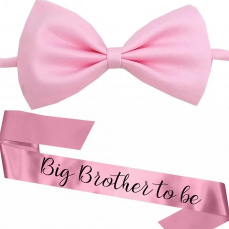 Big Brother to Be sjerp en vlinderdas roze