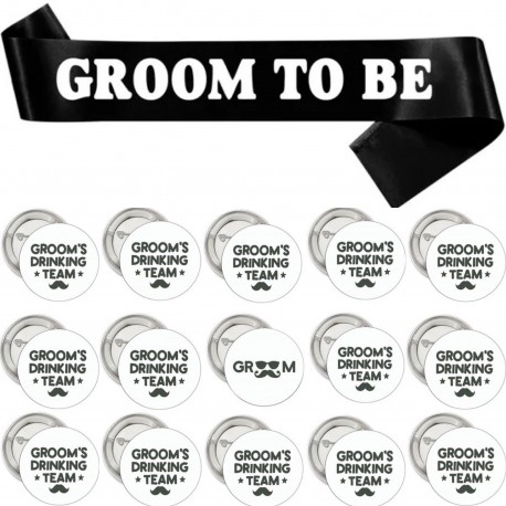 Groom to Be En Groom's Drinking Team set 16-delig