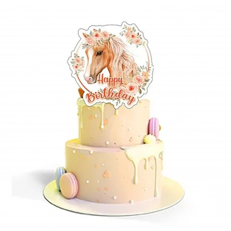 Paarden party taart topper Sweet Horse