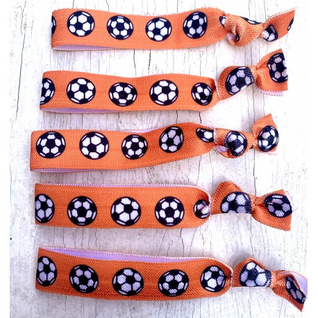 Armband/haarelastiek Voetbal oranje