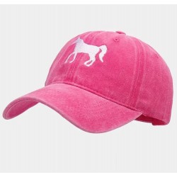 Cap Horse roze met witte geborduurde tekst