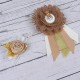 3-delige Babyshowerset Sweet Bear met bloemenband voor de buik, rozet en polscorsage