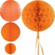 Oranje decoratie pakket met lampionnen en honeycombs 8-delig