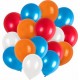 40 Ballonnen rood, wit, blauw en oranje