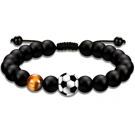 Armband voetbal met gelukskralen