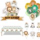 38-delige Jungle Animal set met ballonnen, tafelkleed, taart en cupcake toppers